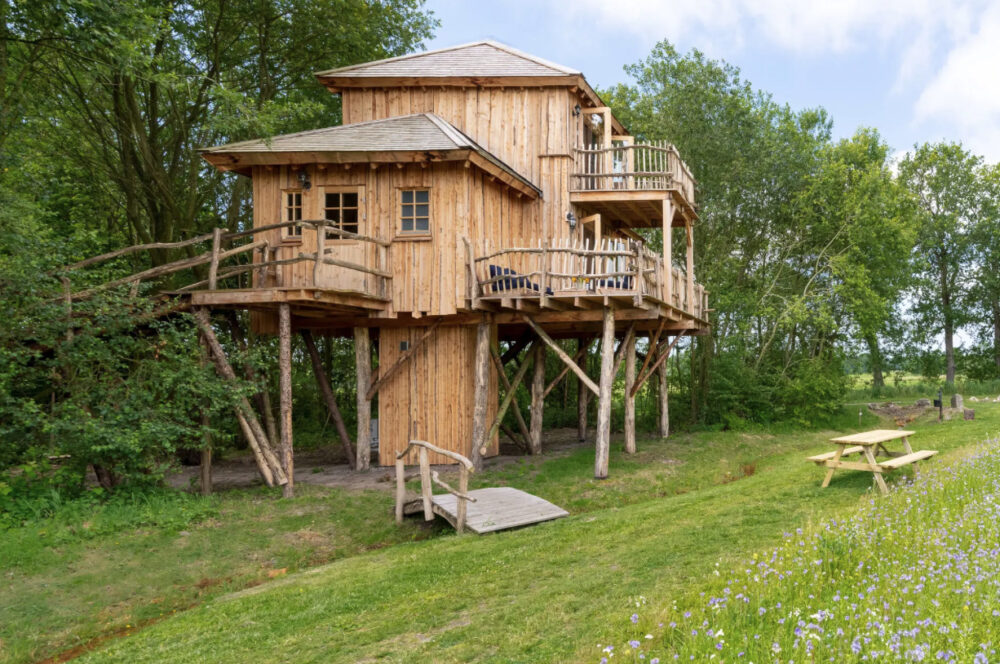 slapen in boomhut Nederland
